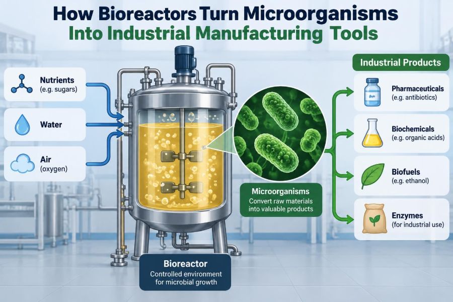 🧫 How Bioreactors Turn Microorganisms Into Industrial Manufacturing Tools