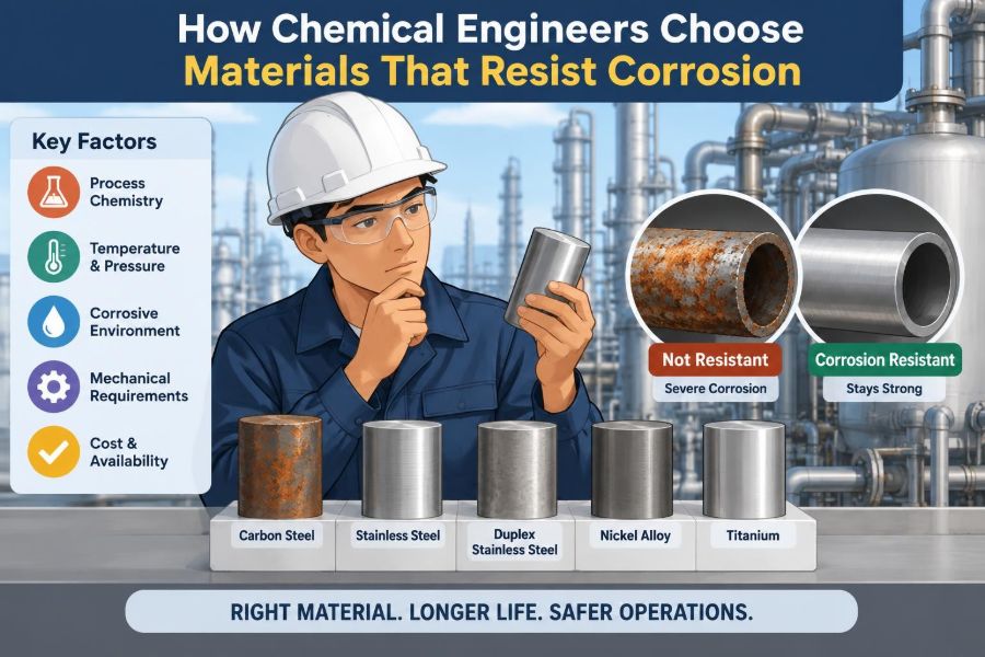 🧱 How Chemical Engineers Choose Materials That Resist Corrosion