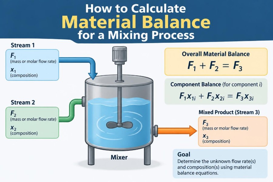 🧪 How to Calculate Material Balance for a Mixing Process