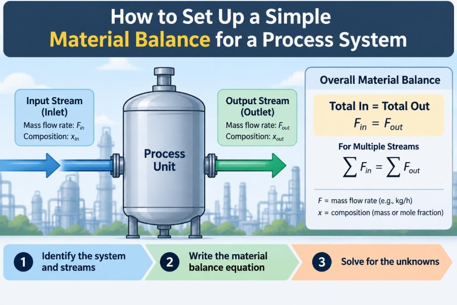 🧪 How to Set Up a Simple Material Balance for a Process System