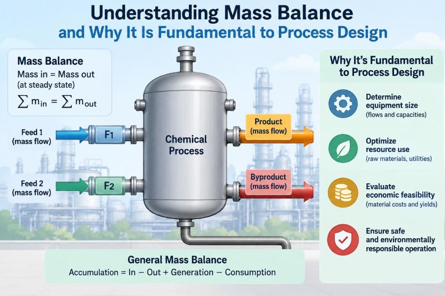 🧪 Understanding Mass Balance and Why It Is Fundamental to Process Design