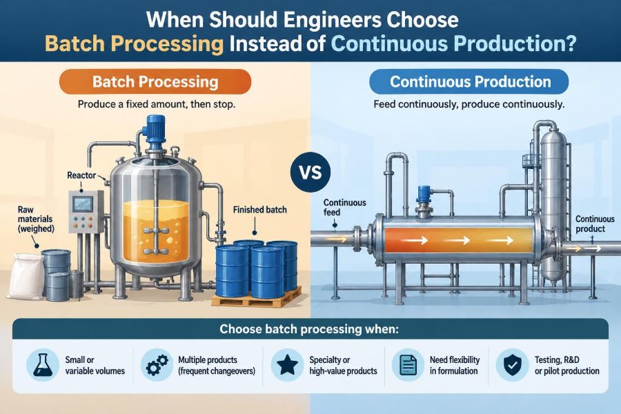 🧪 When Should Engineers Choose Batch Processing Instead of Continuous Production?