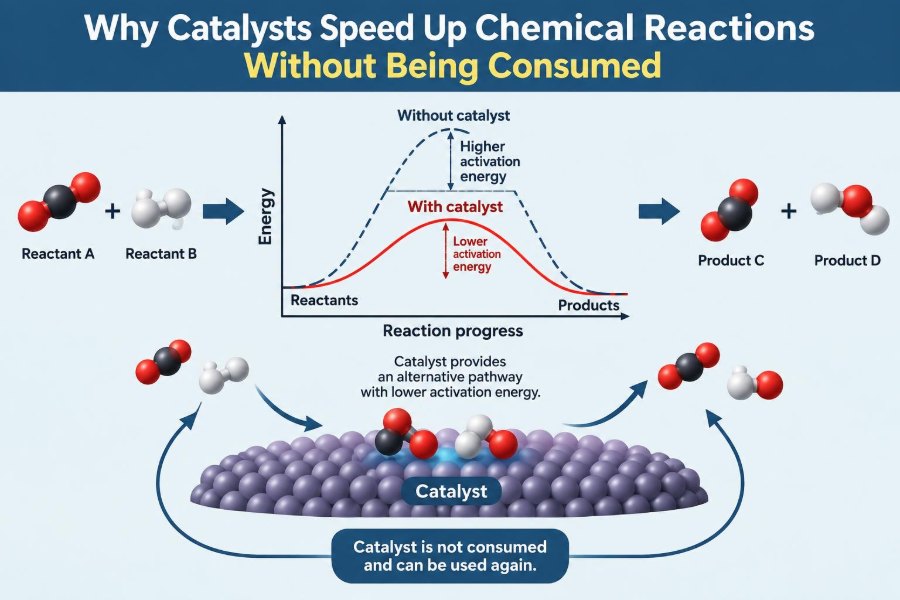 🧪 Why Catalysts Speed Up Chemical Reactions Without Being Consumed