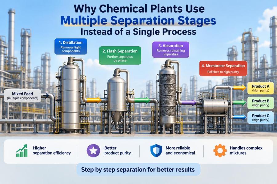 🧪 Why Chemical Plants Use Multiple Separation Stages Instead of a Single Process