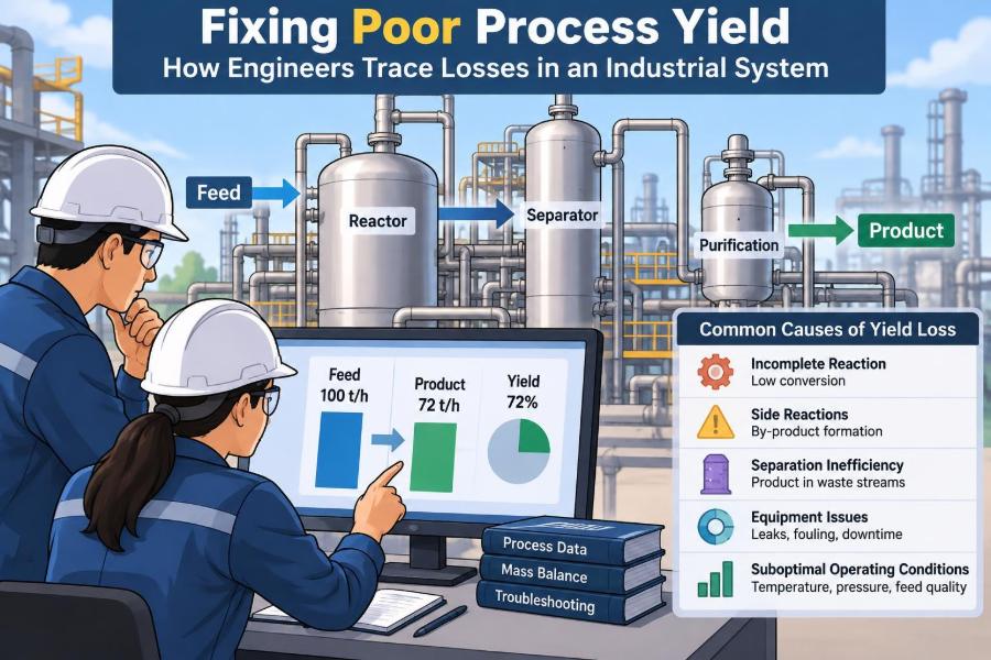 🧪 Fixing Poor Process Yield: How Engineers Trace Losses in an Industrial System