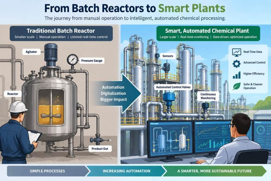 🧪 From Batch Reactors to Smart Plants: How Chemical Processing Became More Automated