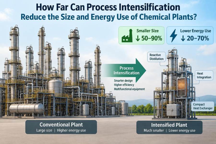 🧪 How Far Can Process Intensification Reduce the Size and Energy Use of Chemical Plants?