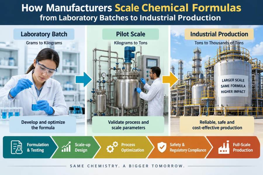 🧪 How Manufacturers Scale Chemical Formulas from Laboratory Batches to Industrial Production