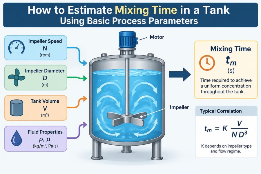 🧪 How to Estimate Mixing Time in a Tank Using Basic Process Parameters