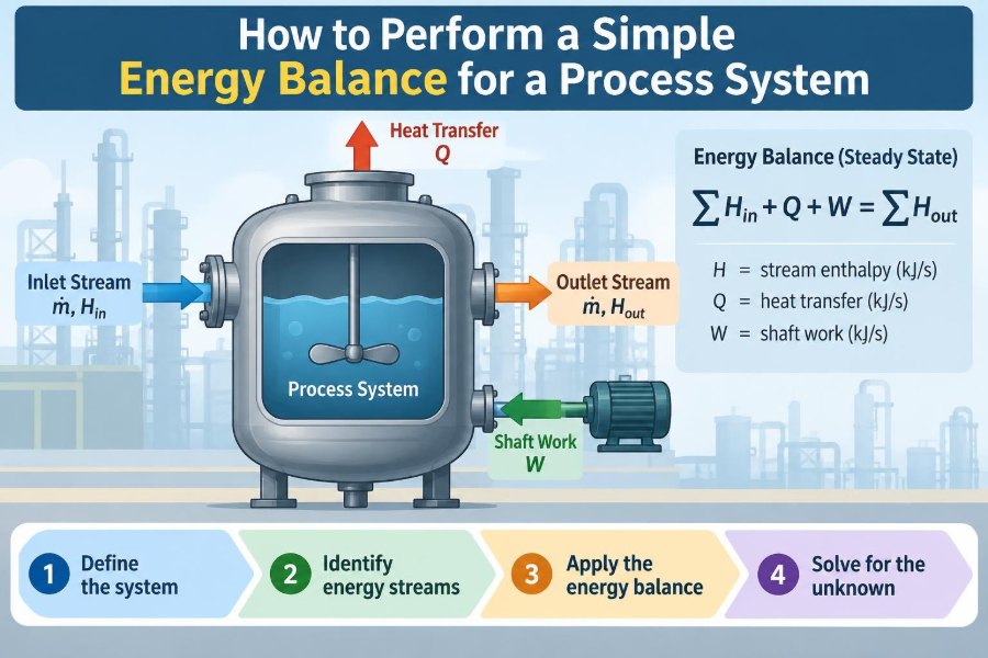 🧪 How to Perform a Simple Energy Balance for a Process System