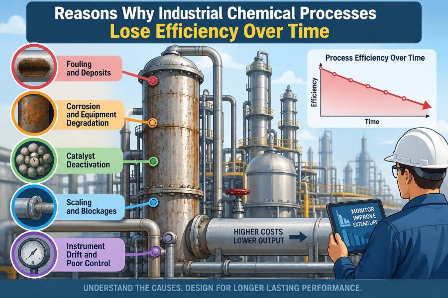 🧪 Reasons Why Industrial Chemical Processes Lose Efficiency Over Time