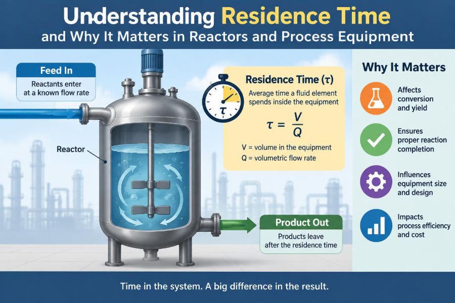 🧪 Understanding Residence Time and Why It Matters in Reactors and Process Equipment