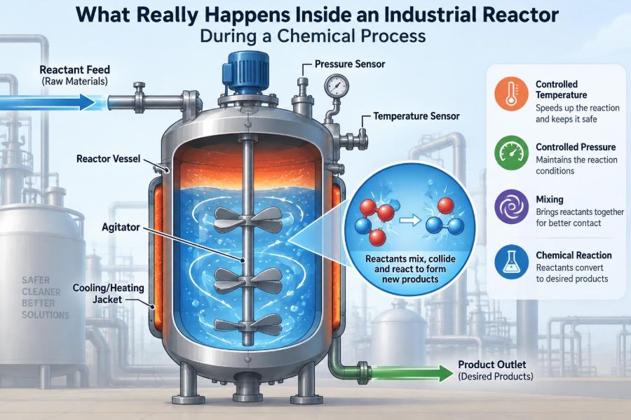 🧪 What Really Happens Inside an Industrial Reactor During a Chemical Process