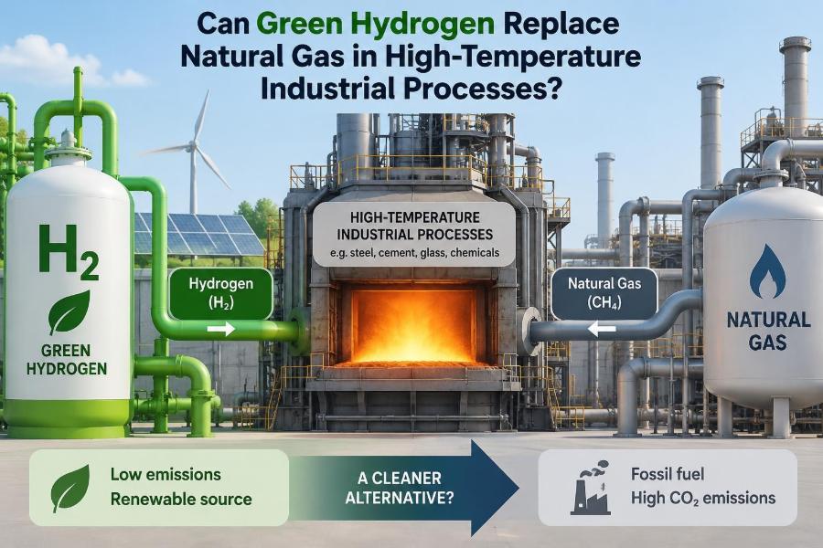 🧪 Whether Green Hydrogen Can Replace Natural Gas in High-Temperature Industrial Processes